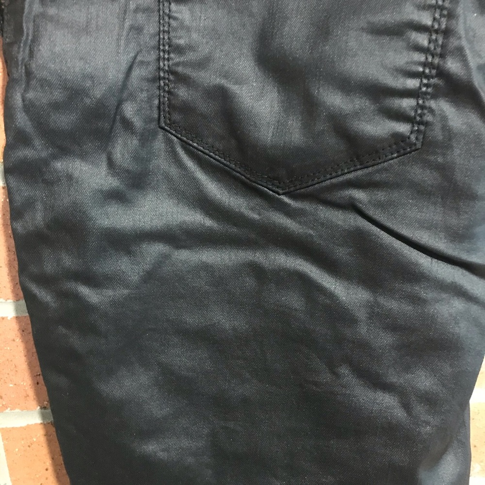 LADIES WETLOOK JEAN - BLACK - Picture 2 of 7